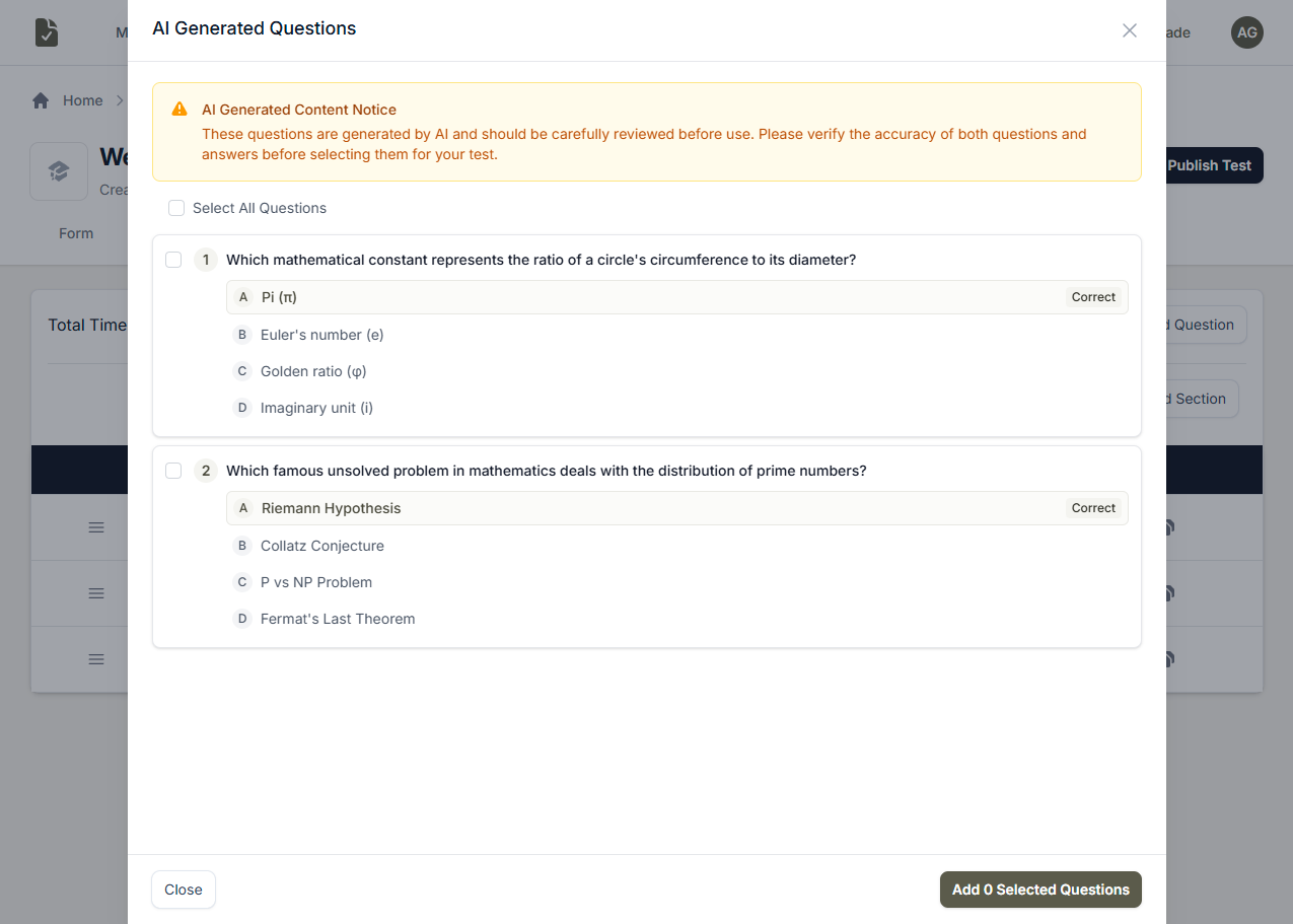 AI Question Generation