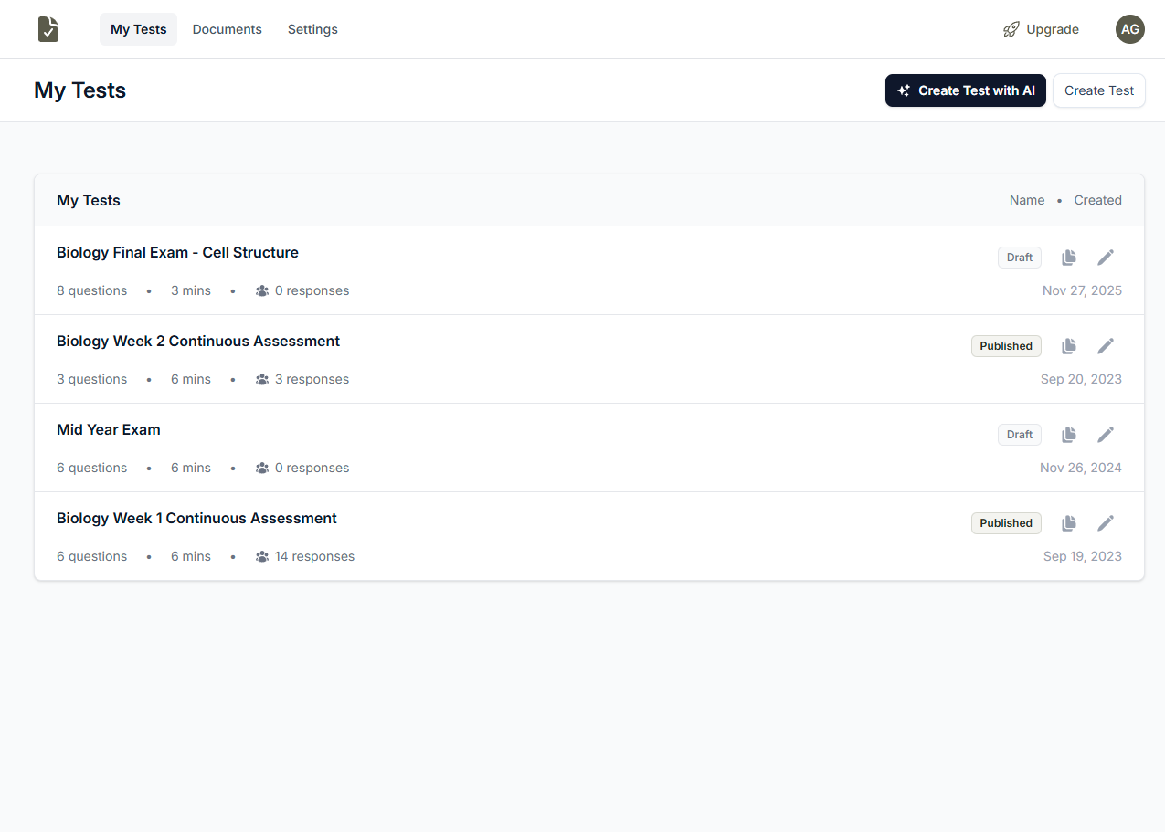SimpleTest Dashboard